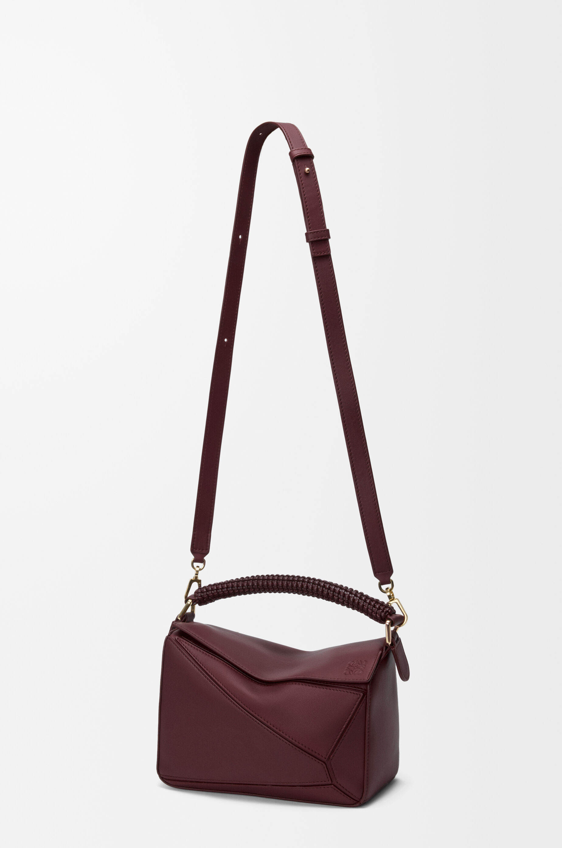 パズルバッグ スモール（スムースカーフ&ナパラム） レッド - LOEWE