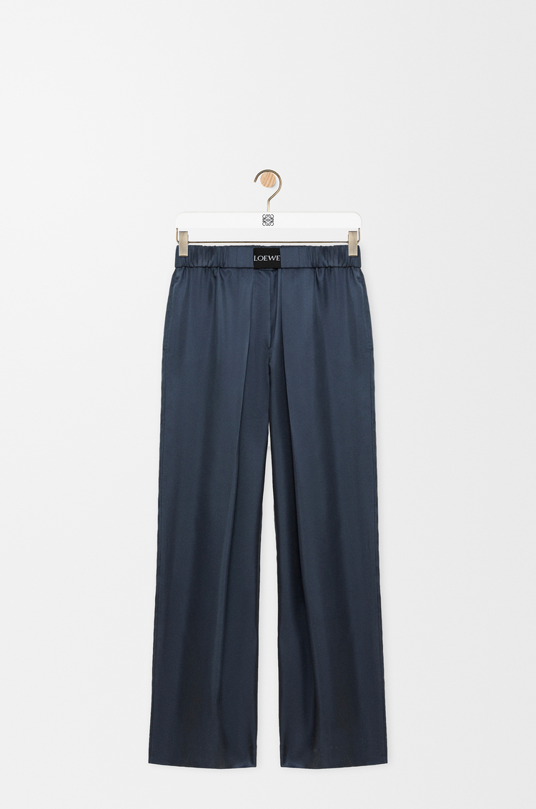LOEWE Pantalon élastiqué en soie Gris Foncé