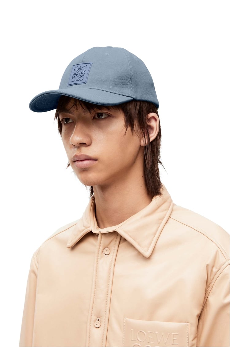 LOEWE Patch cap in canvas Olympic Blue