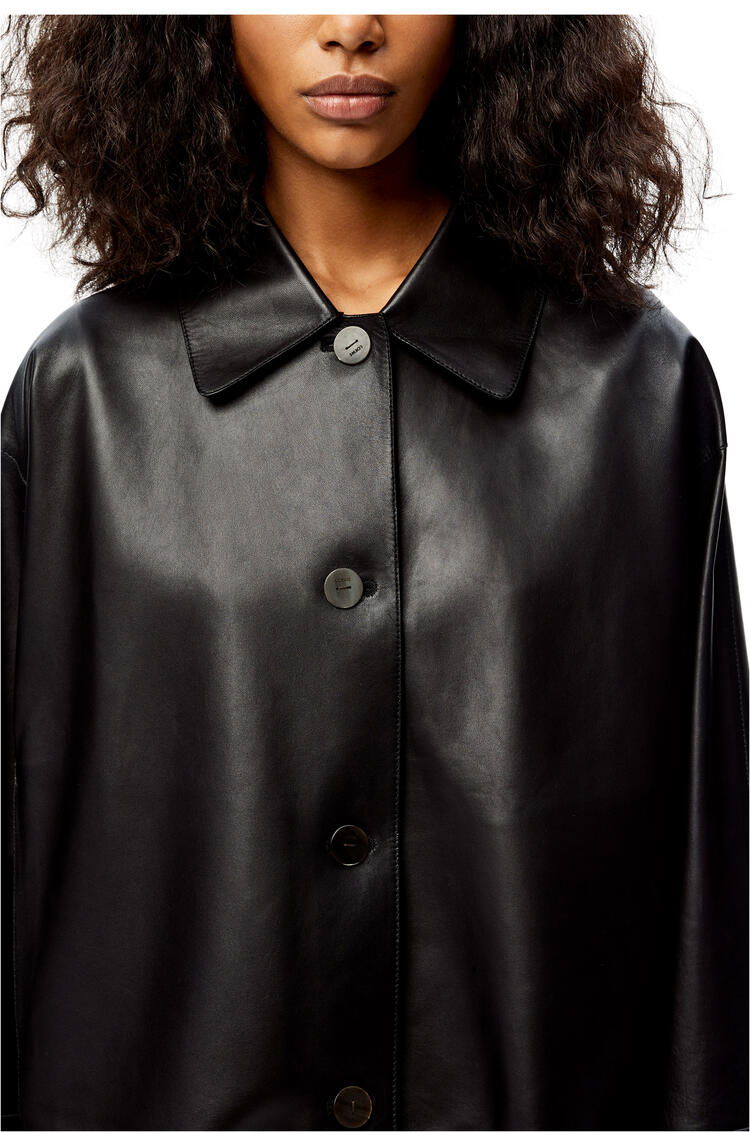 LOEWE Shearling collar jacket in nappa and shearling Black/Ivory pdp_rd