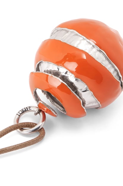 LOEWE Halskette mit Orangen-Anhänger aus Sterlingsilber und Emaille Silber plp_rd