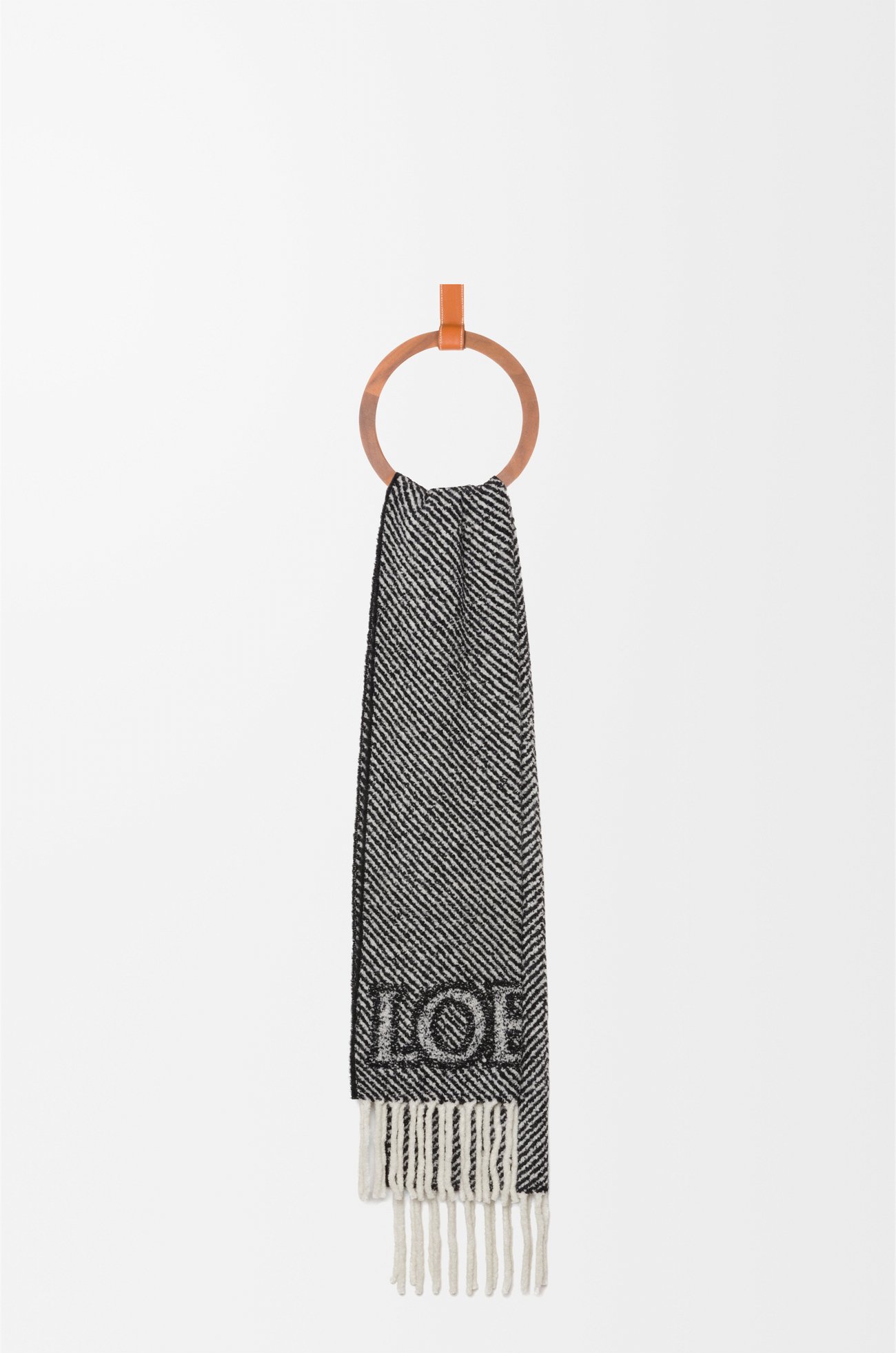 LOEWE LOEWE scarf in alpaca and wool blend Black/White