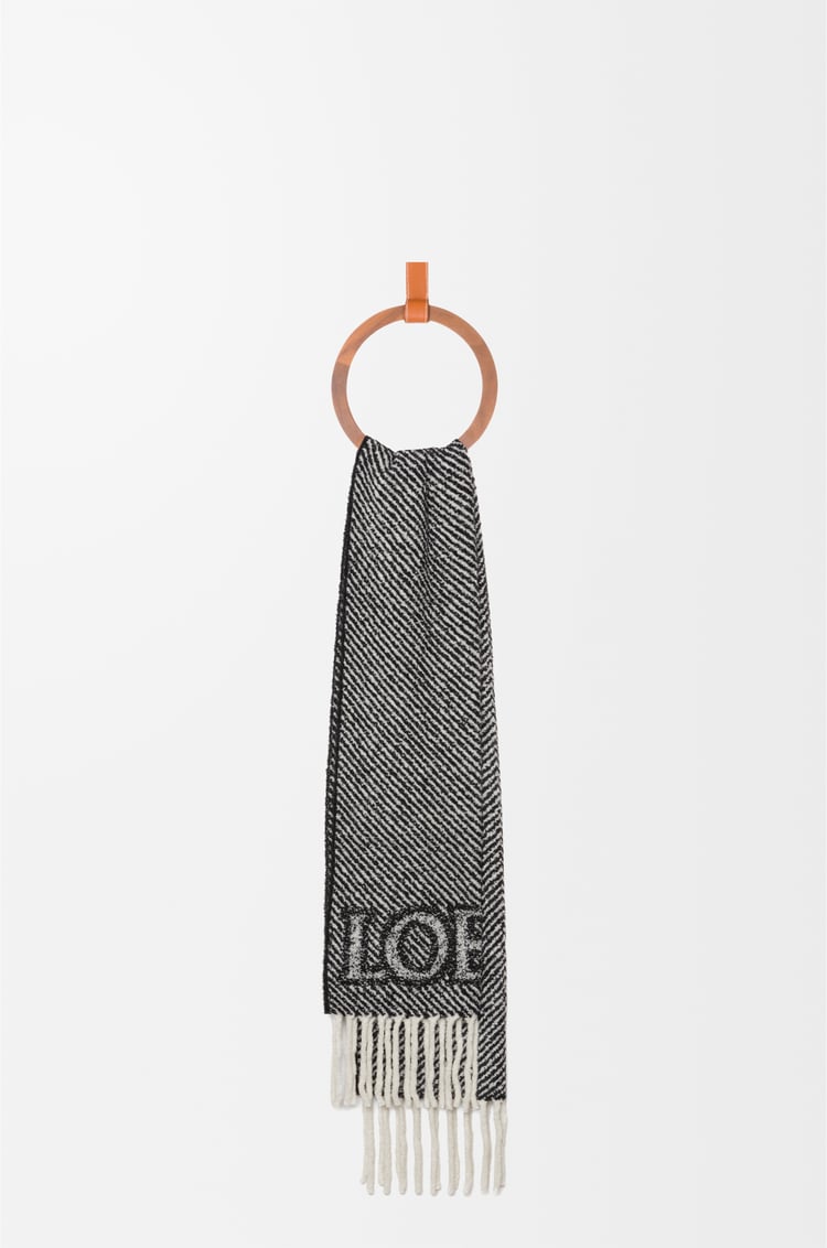 LOEWE LOEWE scarf in alpaca and wool blend Black/White