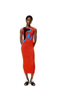 LOEWE Cut-out dress in viscose Orange/Black/Blue pdp_rd