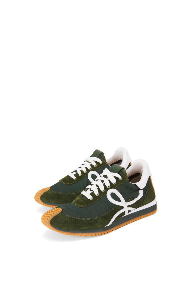 LOEWE Flow runner in suede and nylon Forest Green pdp_rd