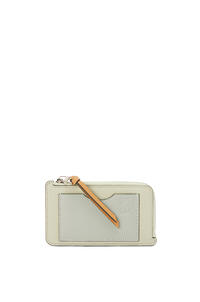 LOEWE Coin cardholder in soft grained calfskin Marble Green/Ash Grey