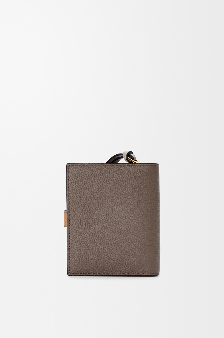 LOEWE Compact zip wallet in soft grained calfskin Taupe/Gold