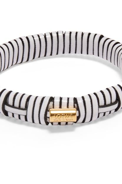 LOEWE Woven bangle in brass and classic calfskin Soft White plp_rd