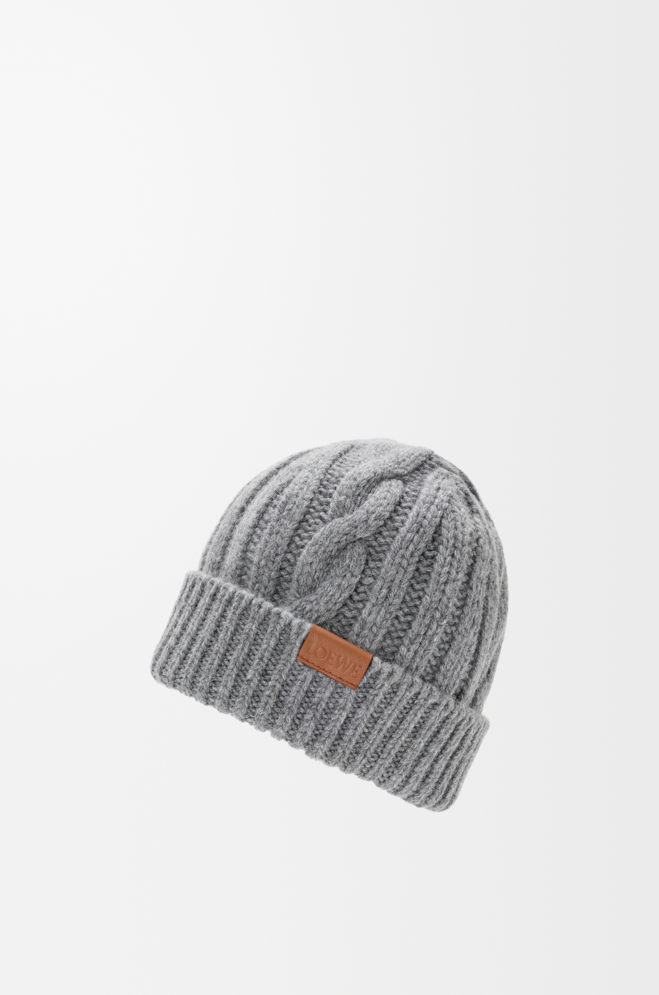LOEWE Beanie in wool Grey Melange