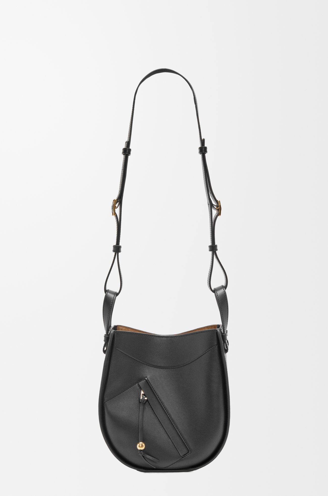 LOEWE Bolso Hammock Slice en piel de ternera Negro plp_rd