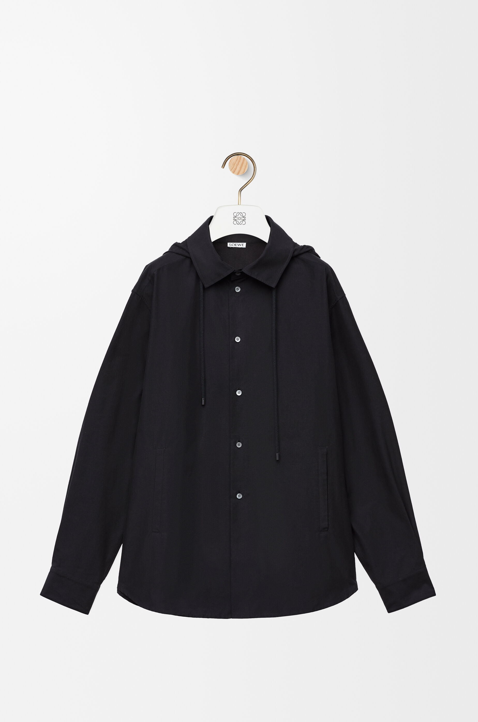 Hooded overshirt in cotton Black - LOEWE