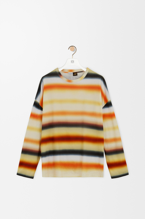 LOEWE Long sleeve T-shirt in cotton Orange/Multicolor
