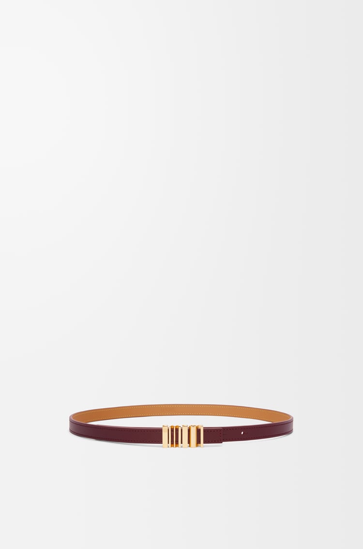 LOEWE Cinturón gráfico LOEWE en piel de ternera Burdeos Oscuro/Dorado