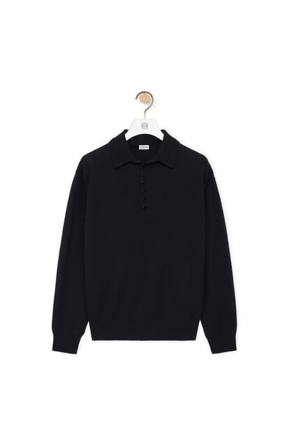LOEWE Polo sweater in cashmere 黑色 plp_rd
