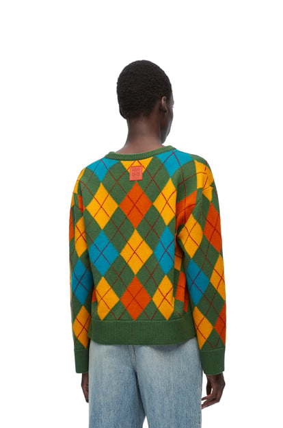 LOEWE Jersey de rombos en lana Verde/Multicolor plp_rd
