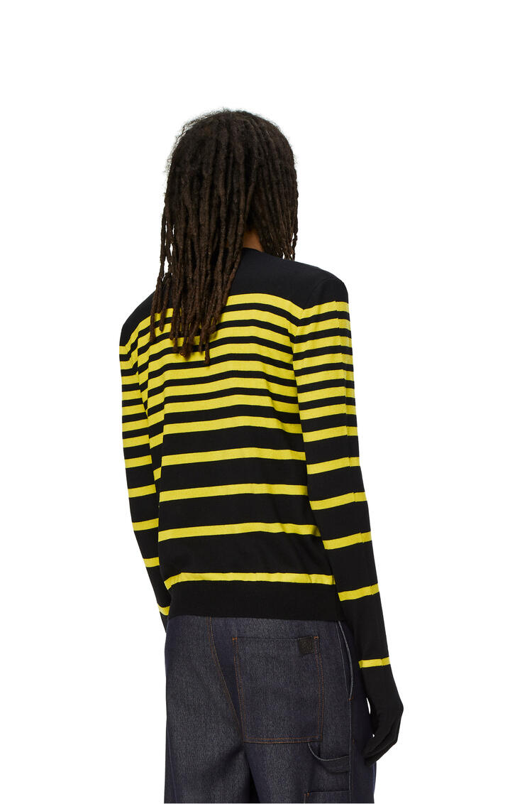 LOEWE Stripe glove sweater in wool Black/Yellow