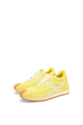 LOEWE Flow runner in terry cloth and suede Yellow plp_rd