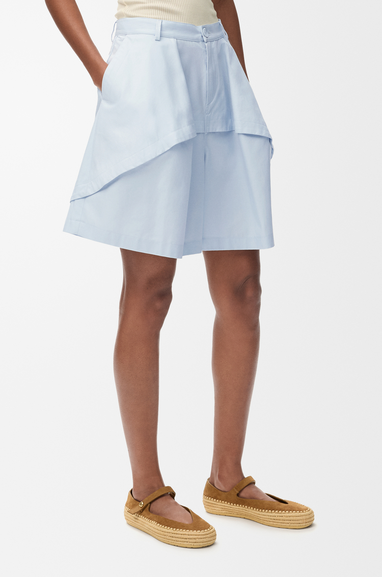 LOEWE Pantalón corto en algodón Azul Claro