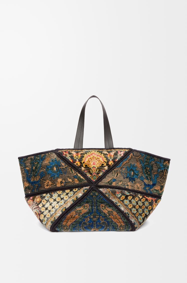 LOEWE 카펫 XL 퍼즐 폴드 토트백 - 실크 & 울 멀티컬러