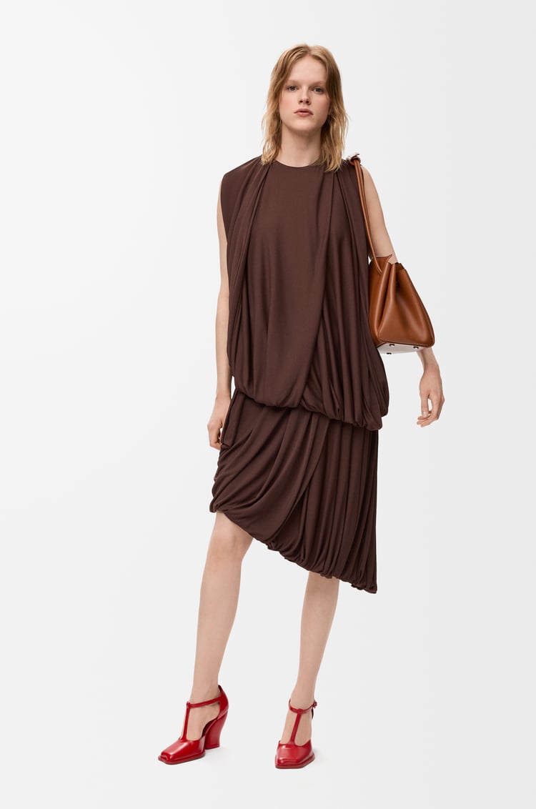 LOEWE Haut drapé en viscose Café