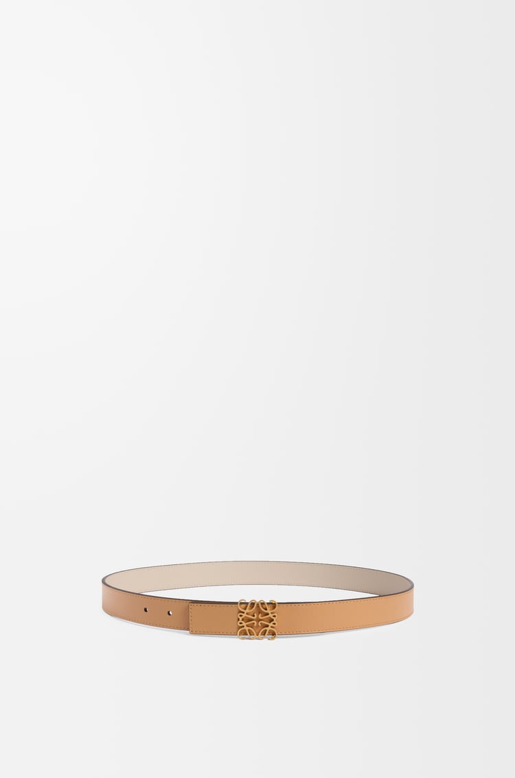 LOEWE Reversible Anagram belt in smooth calfskin Warm Desert/Light Oat/Bronze
