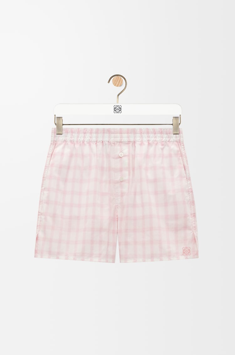 LOEWE Pantalón corto en algodón Blanco/Rosa
