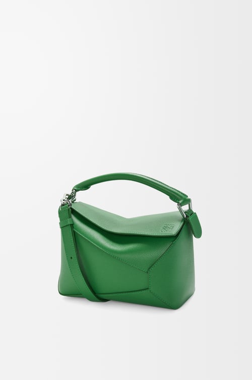 LOEWE パズルエッジ バッグ スモール（ソフトグレインカーフ） トロピカルグリーン