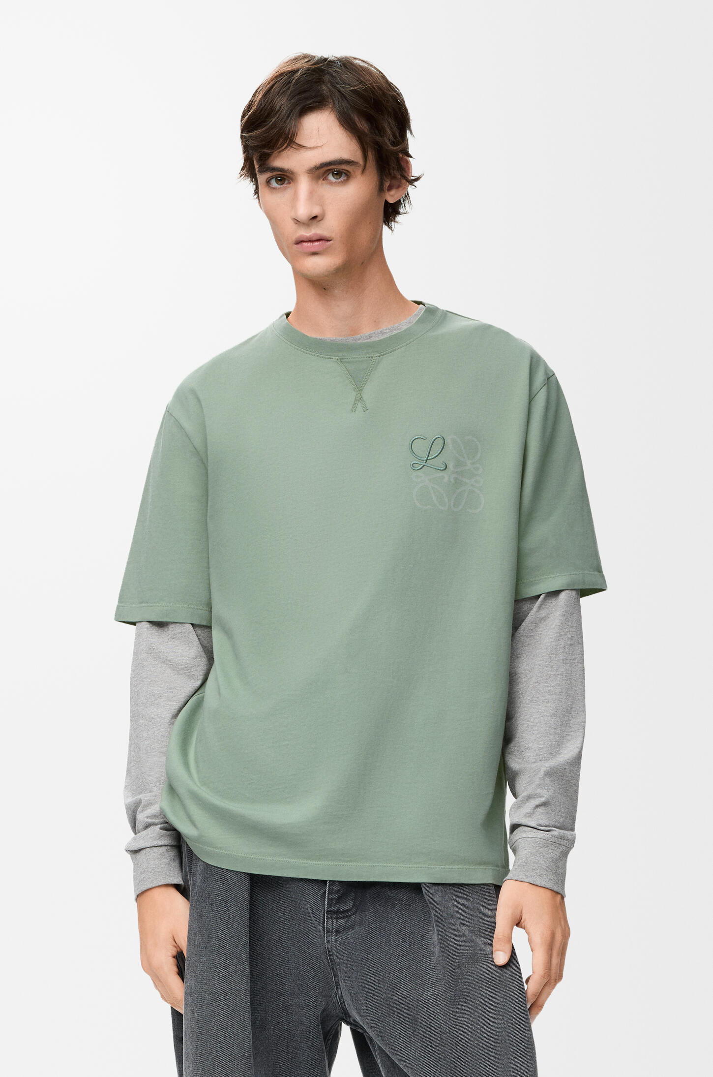 LOEWE Loose fit T-shirt in cotton Sage