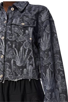 LOEWE Cropped cactus jacket in denim Black/White plp_rd