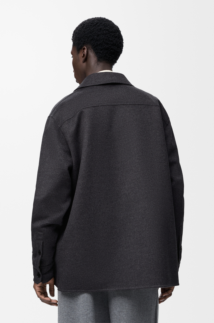 LOEWE Surchemise en laine et cachemire Charbon Chiné