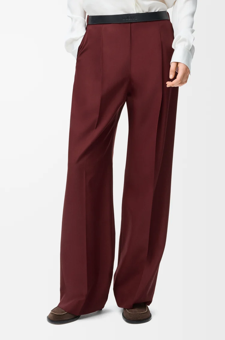 LOEWE Pantalón en lana Burdeos