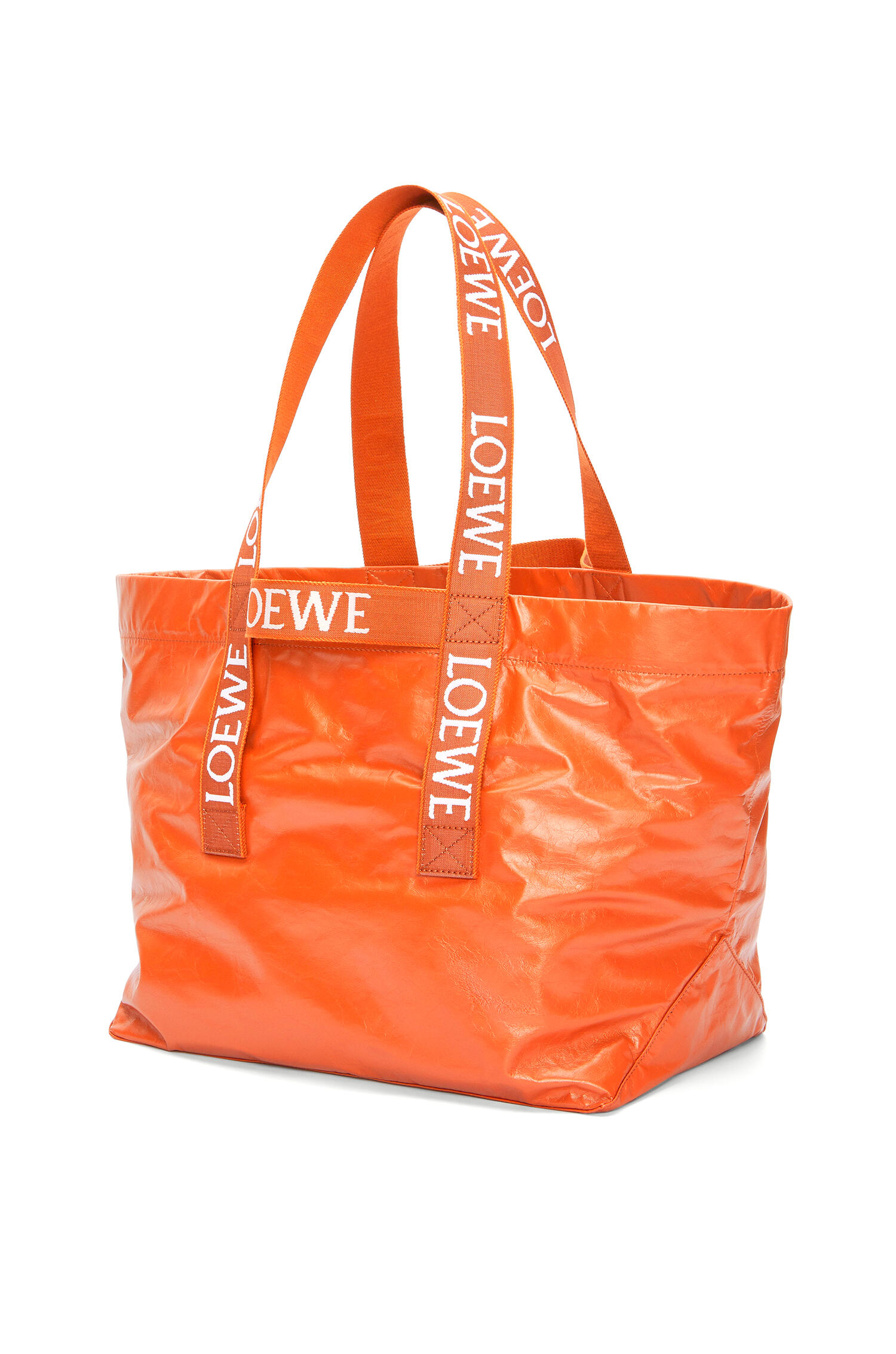 Fold Shopper in paper calfskin Orange - LOEWE