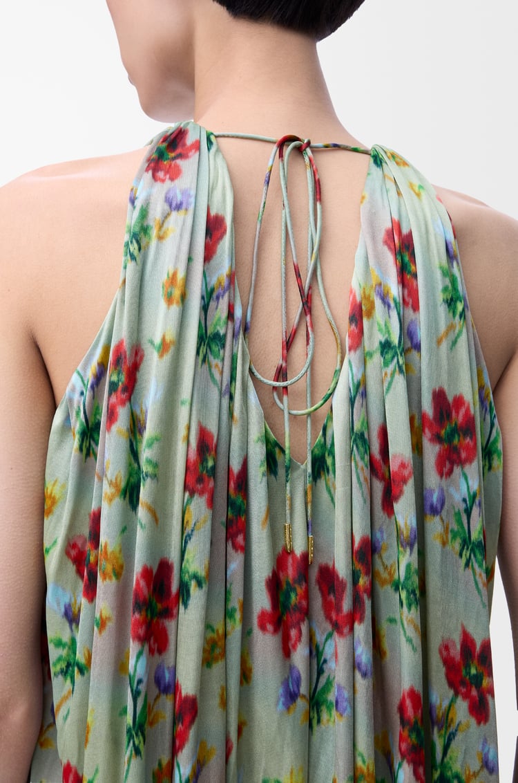 LOEWE Halter top in viscose Green/Red