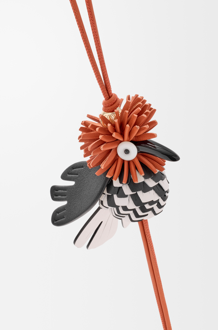 LOEWE 후포 버드 참 - 클래식 카프스킨 Orange/Black