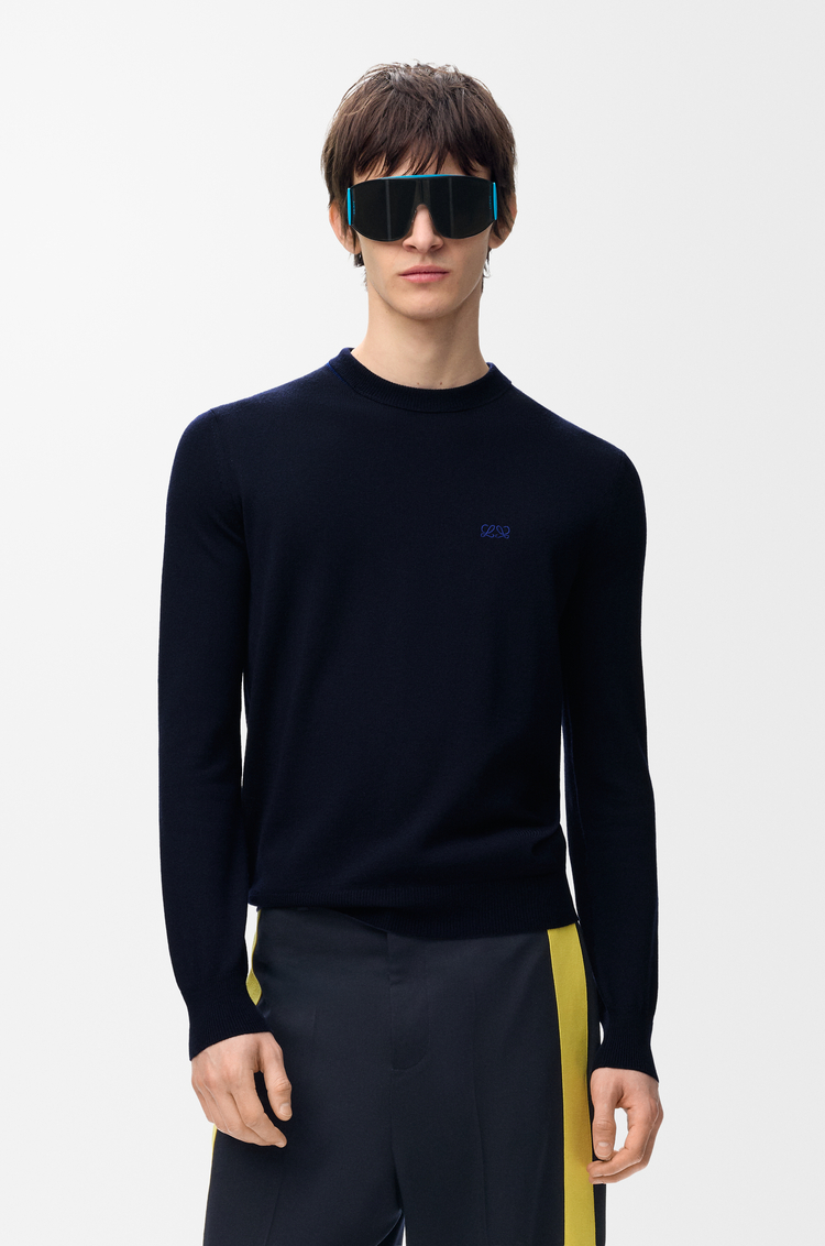 LOEWE Jersey en lana merina Azul Marino/Azul