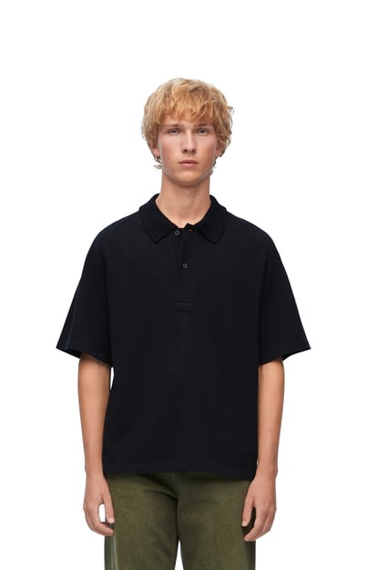 LOEWE Polo in cotone NERO plp_rd
