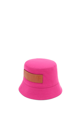 LOEWE Bucket hat in canvas and calfskin Magenta/Tan plp_rd