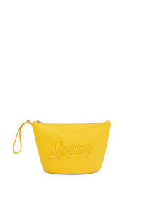 LOEWE Cosmetic pouch in canvas and calfskin Yellow