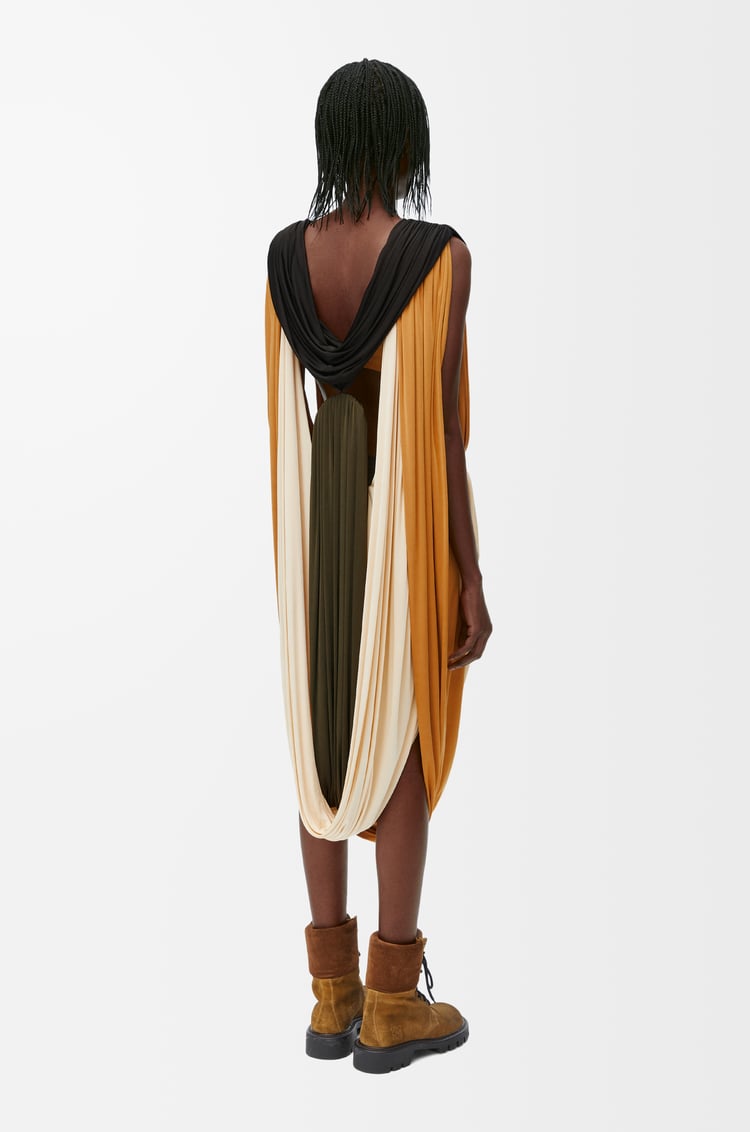 LOEWE Draped dress in viscose Vanilla/Multico