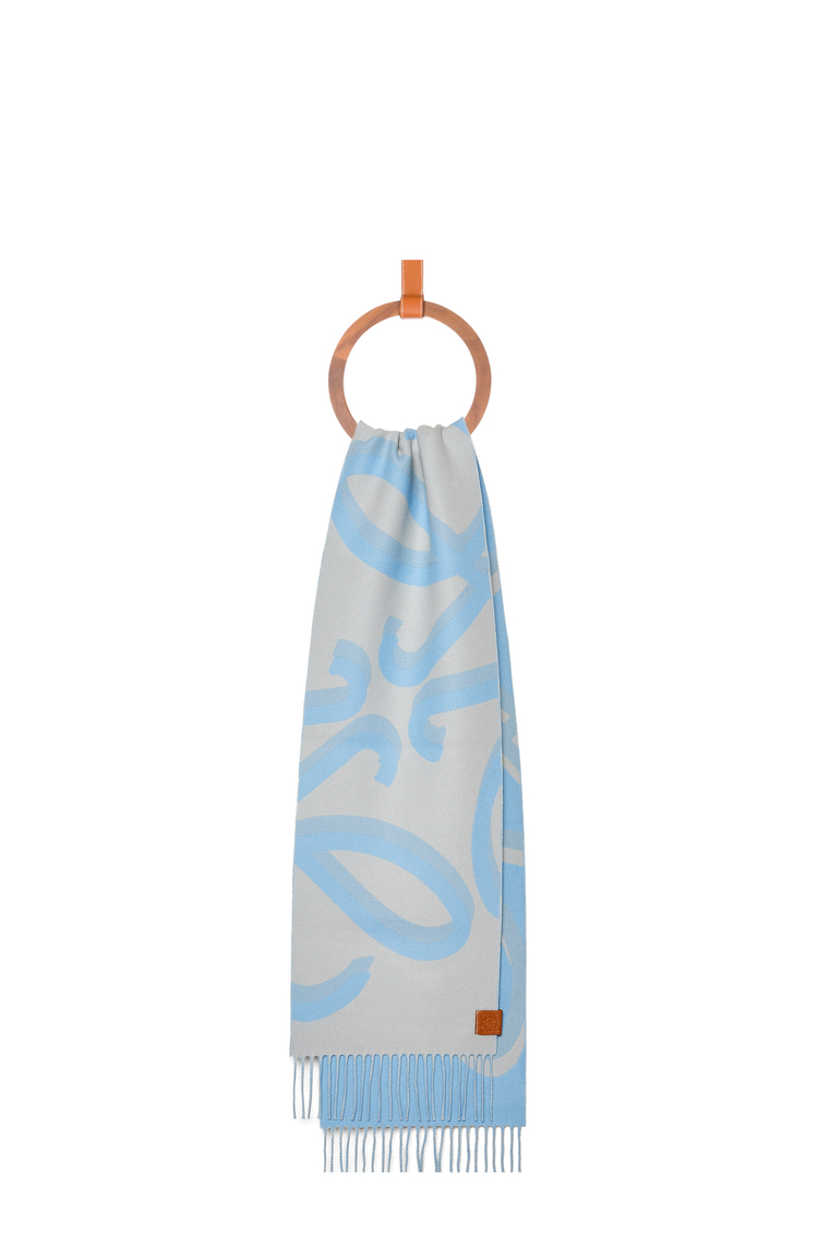 LOEWE Scarf in wool and cashmere Light Blue