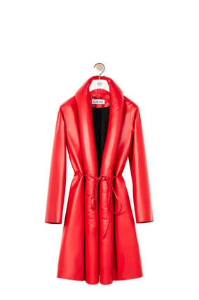 LOEWE Belted coat in nappa Red plp_rd