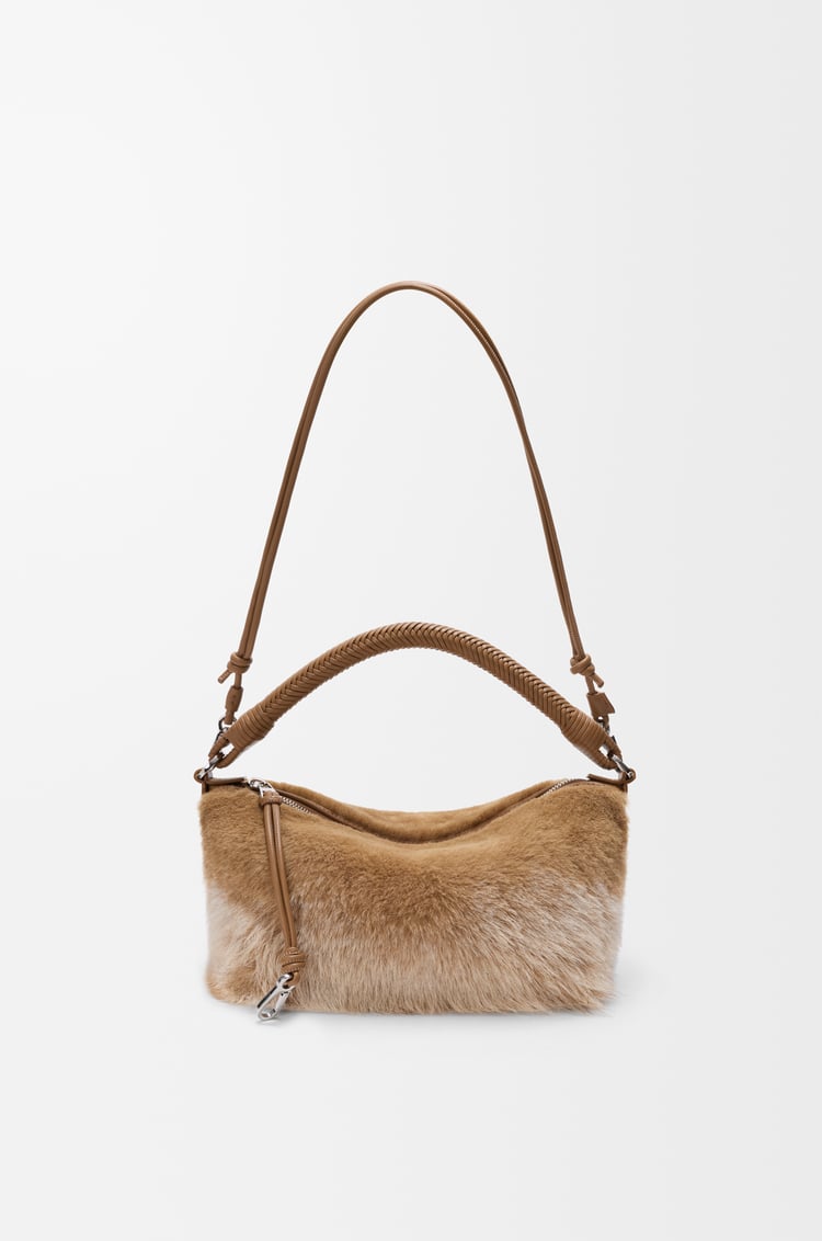 LOEWE Cala Mini Bag in gradient shearling Camel