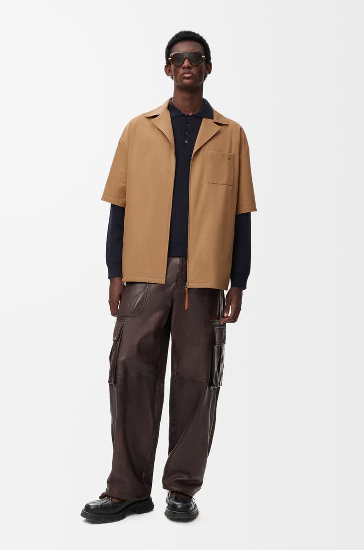 LOEWE Short sleeve shirt in cotton Almond