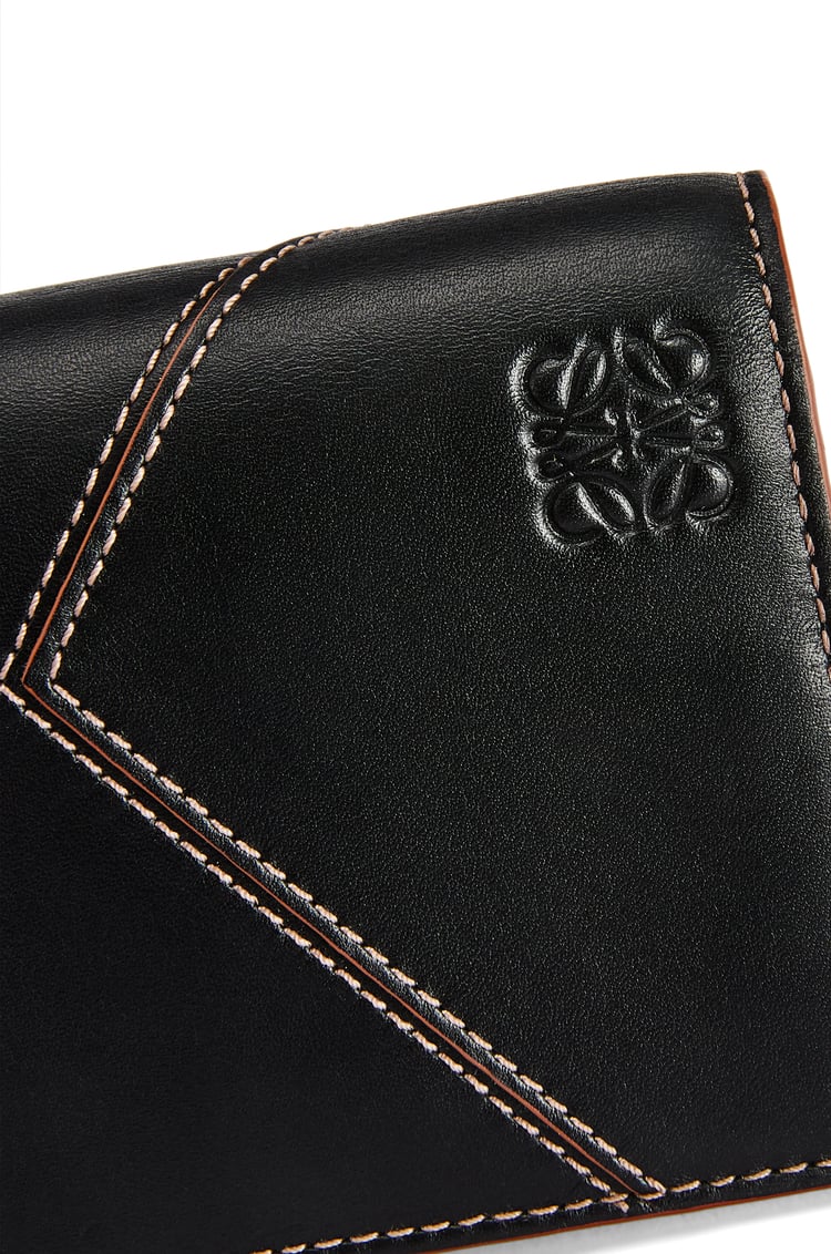 LOEWE パズルステッチ ロング ホリゾンタル ウォレット  (スムースカーフ) ブラック