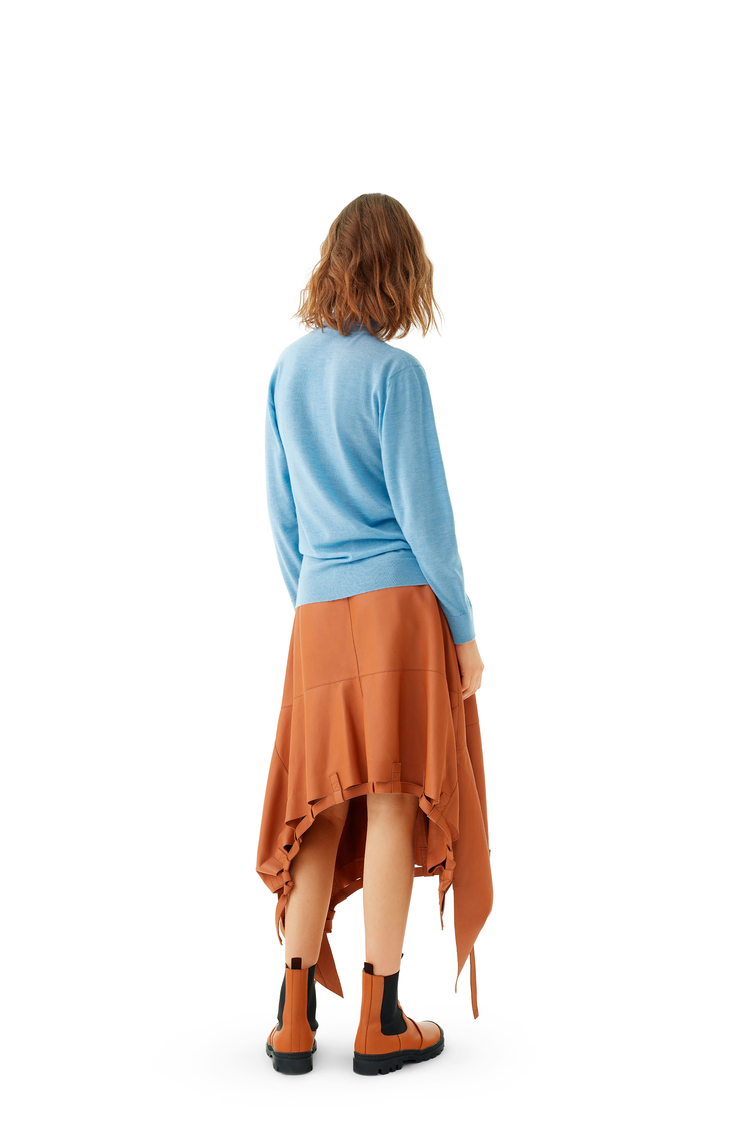LOEWE Anagram embroidered turtleneck sweater in cashmere Light Blue