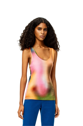 LOEWE Blur print tank top in cotton Multicolor plp_rd