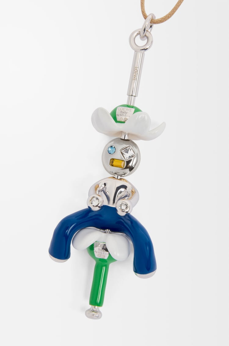 LOEWE Flower Seat pendant in sterling silver Silver/White