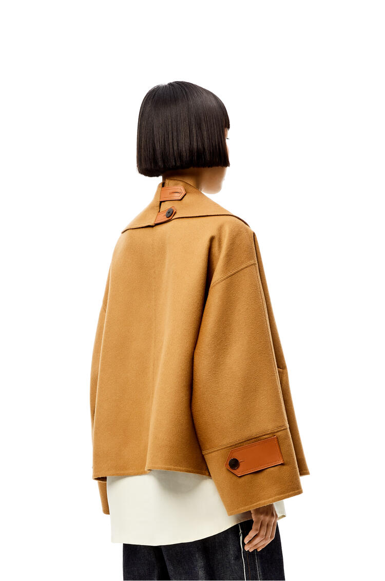 LOEWE Double breasted short jacket in wool and cashmere Camel