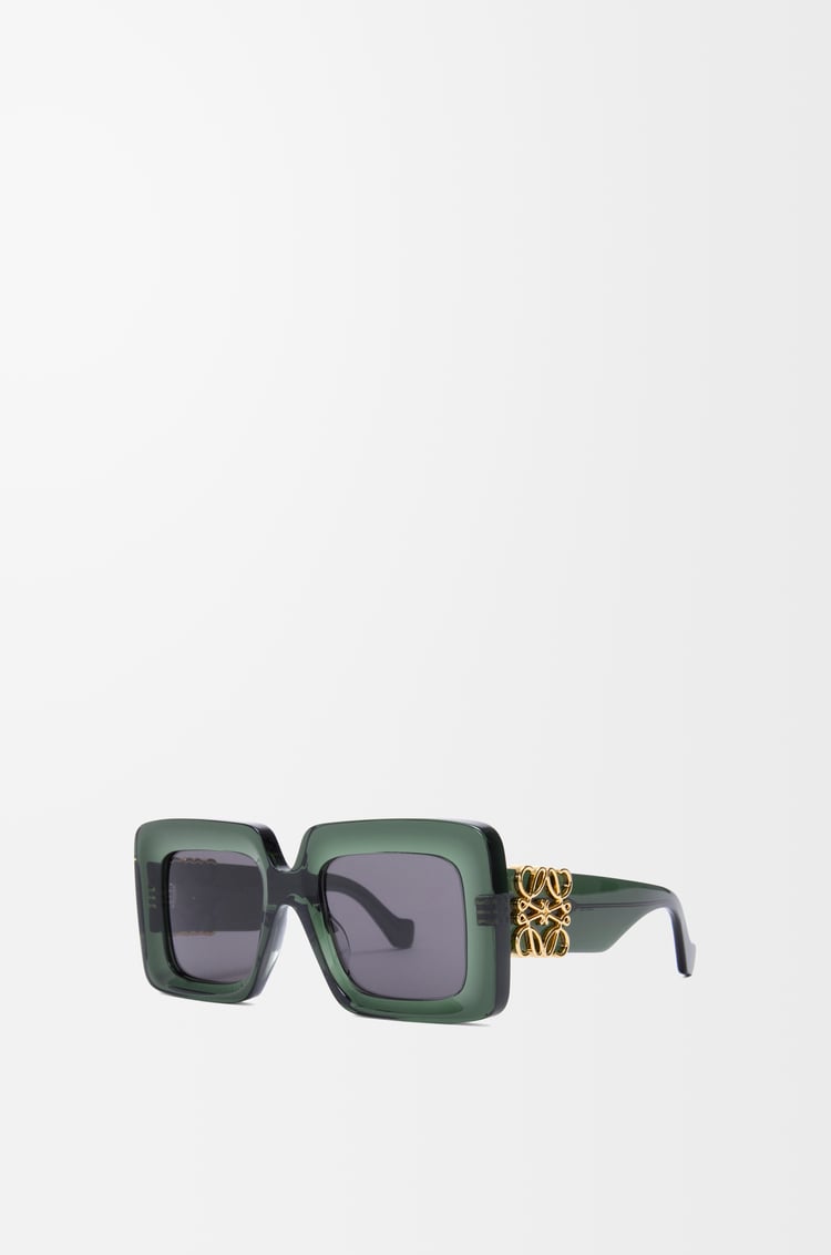 LOEWE 斜面方形 Maxi Anagram 太陽眼鏡 深綠色