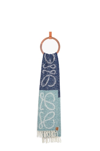 LOEWE Anagram scarf in alpaca and wool Light Blue plp_rd